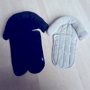 2 Infant Car Seat/stroller/bouncer Inserts Set in Black and Tan